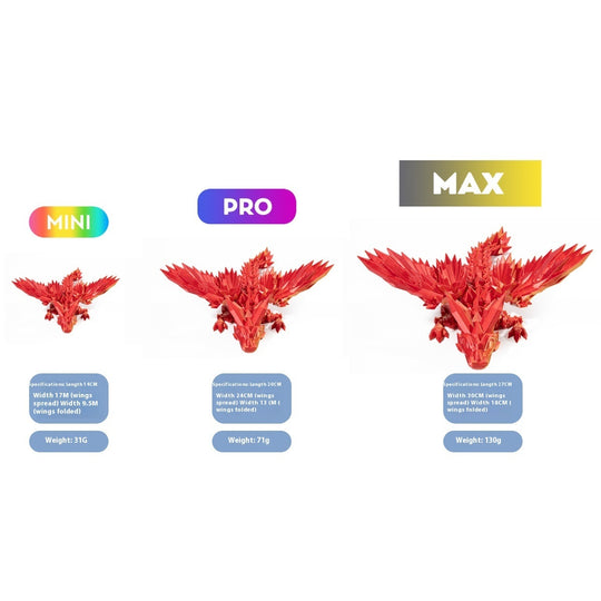 Mythic Marvel: 3D Printed Crystal Dragon Figurine with Gemstone Details