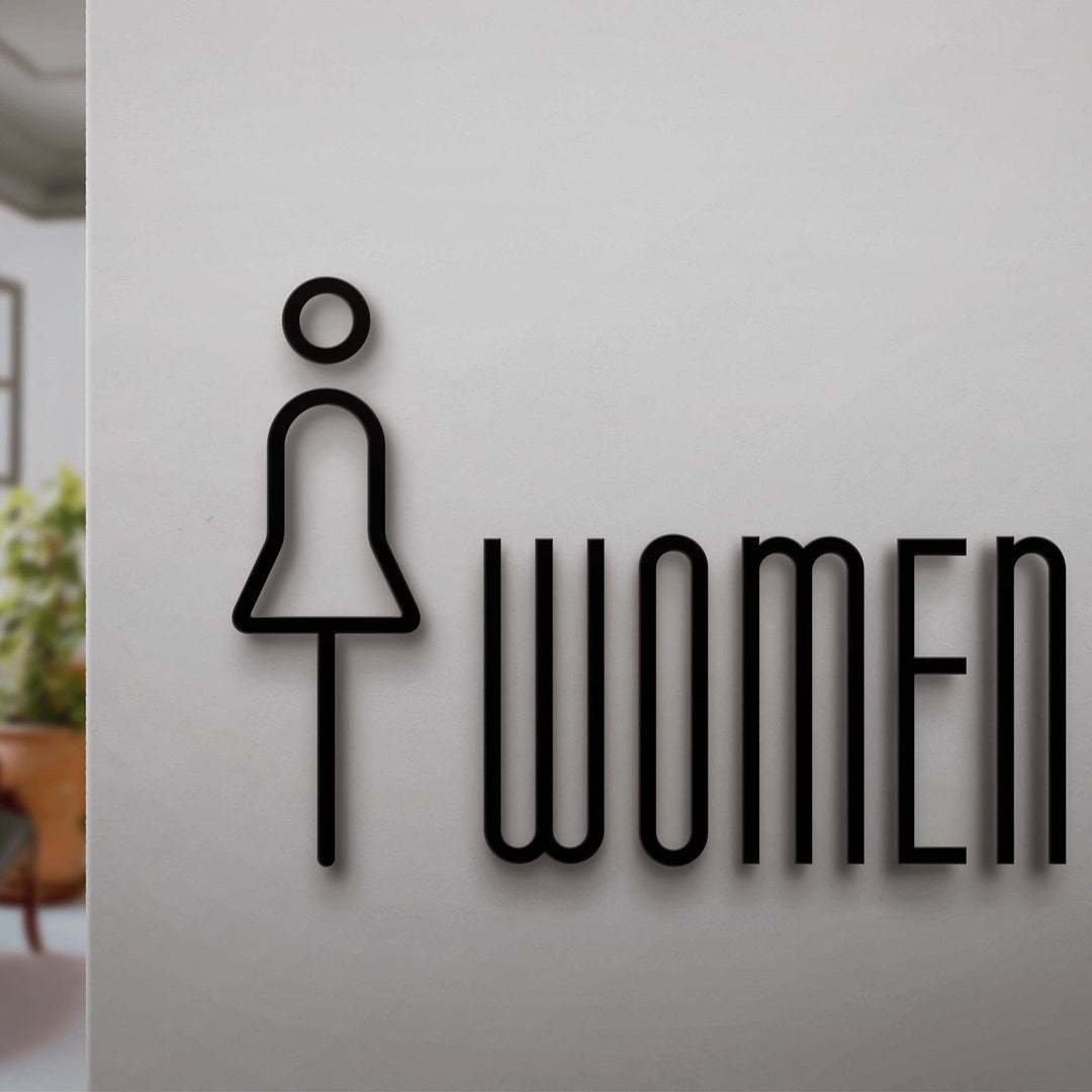 3D Toilet Signs - Men's & Women's Restroom Wall Stickers for Hotels & Homestays