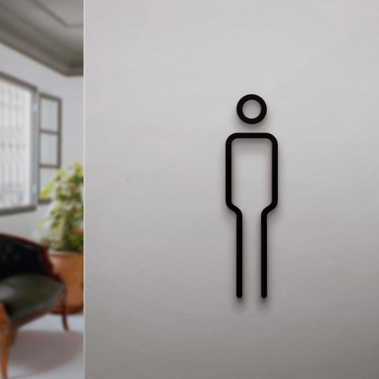 3D Toilet Signs - Men's & Women's Restroom Wall Stickers for Hotels & Homestays