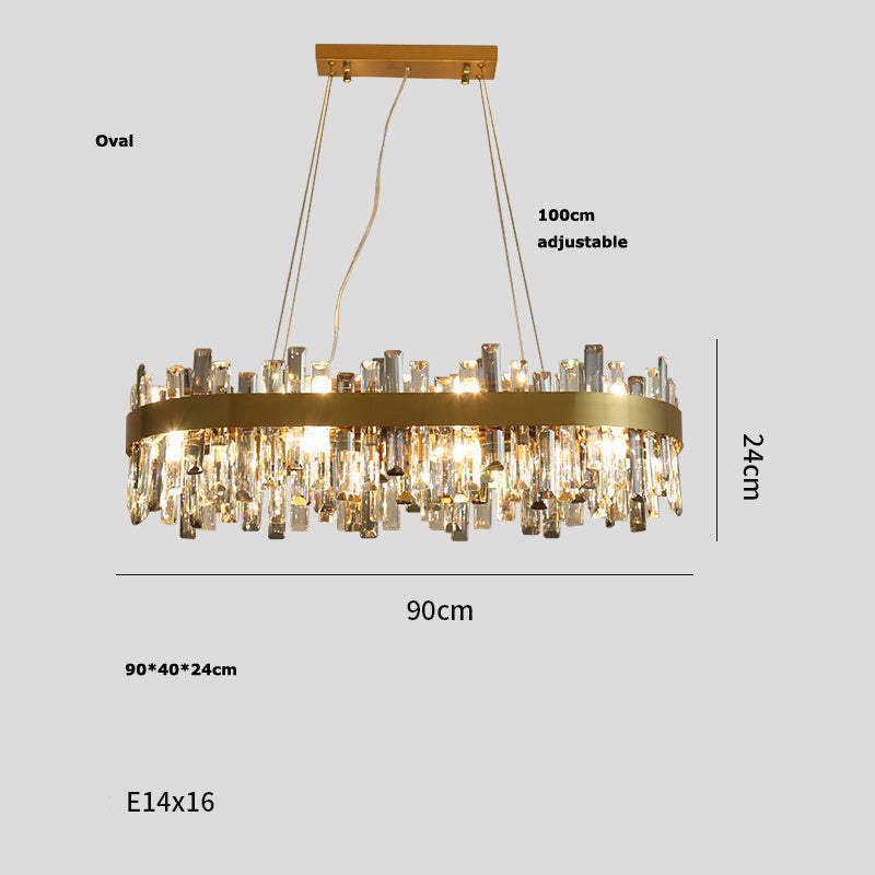 Aurora Luxe - Simple Crystal Chandelier for Living Room