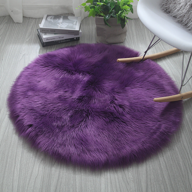 Cozy Circle Round Carpet - Solid Color Design for Living Room & Bedroom