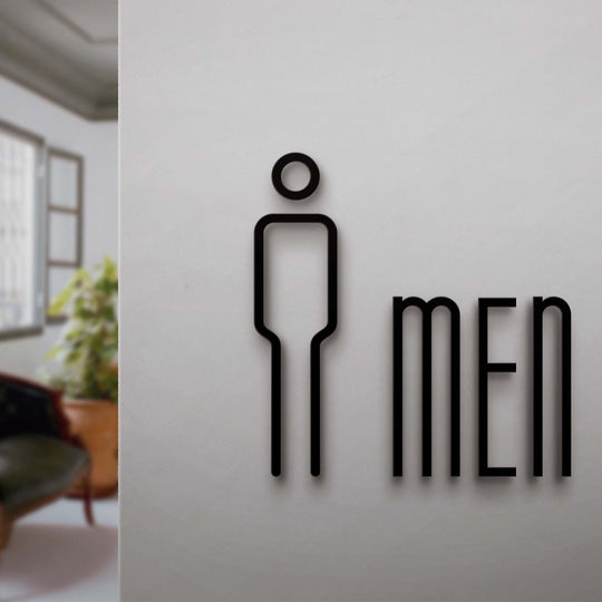 3D Toilet Signs - Men's & Women's Restroom Wall Stickers for Hotels & Homestays