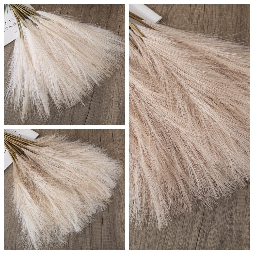 Elegant Pampas Grass Artificial Flowers - Natural Reed Bouquet for Home Decor