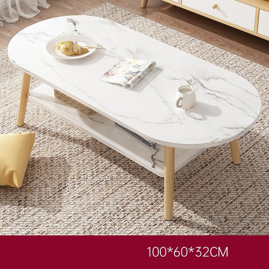 Compact Double-Layer Coffee Table for Small Spaces - Household Essential