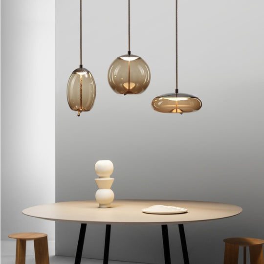 Lumina - Single Head Glass Chandelier for Dining Room, Living Room, Bar, and Bedroom
