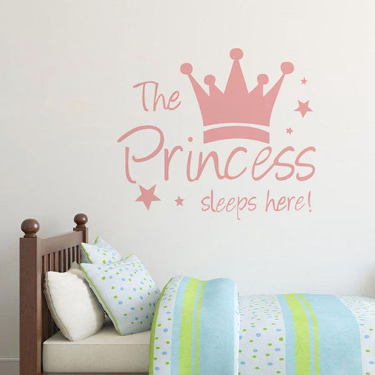 Royal Vibes: Pink Crown Graffiti Wall Stickers for a Touch of Urban Chic