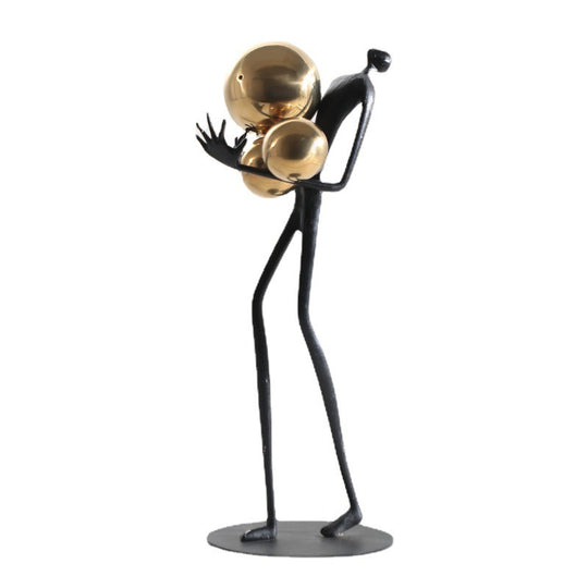 Luxe Sphere - Modern Metal Figure Sculpture for Luxury Home Decor