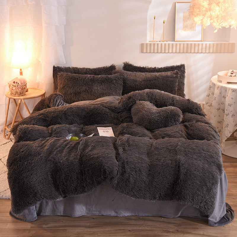 PlushParadise Sherpa Fleece Bedding Set – Ultra-Soft & Cozy Duvet with Pillowcases (Queen/King)