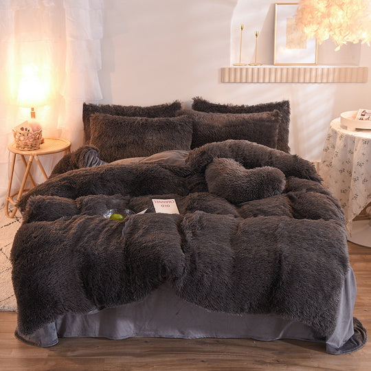 PlushParadise Sherpa Fleece Bedding Set – Ultra-Soft & Cozy Duvet with Pillowcases (Queen/King)