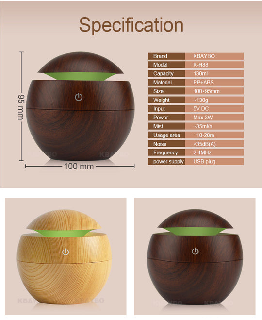 Relax & Refresh: Ultrasonic Aroma Diffuser & LED Night Light