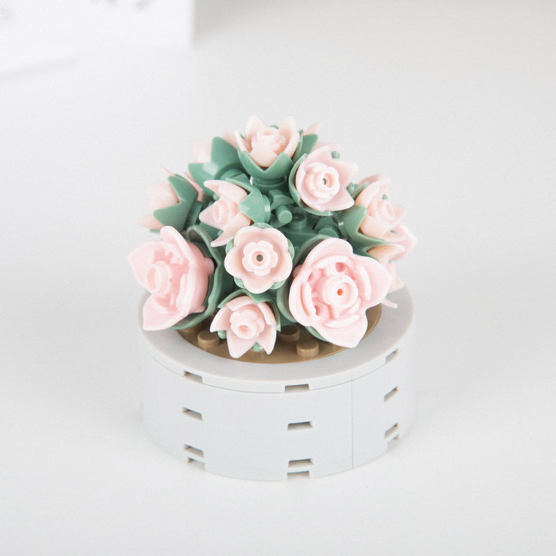 Faux Succulent Block Bouquet - Artificial Flower Ornaments for Home Decor