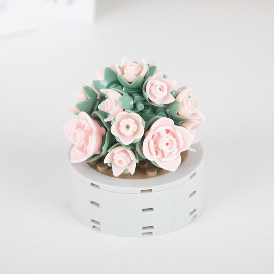 Faux Succulent Block Bouquet - Artificial Flower Ornaments for Home Decor