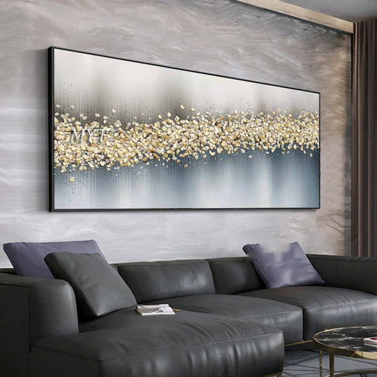 Stunning Abstract Foil Art: Modern Oil Painting on Canvas, Hand-painted Masterpiece