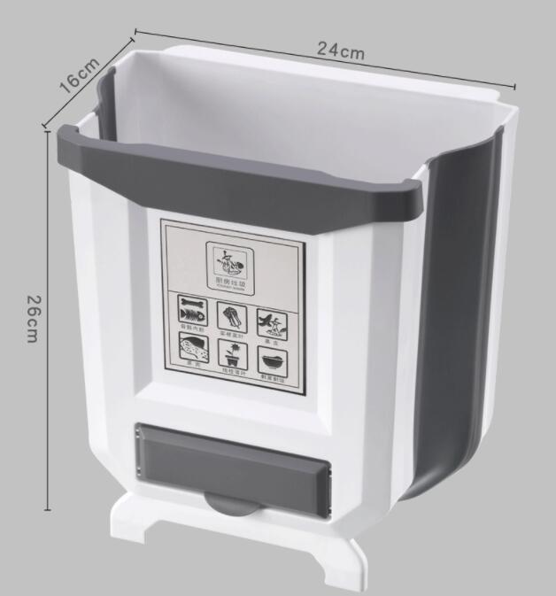 SpaceSaver Folding Trash Can - Wall Mounted Kitchen Solution