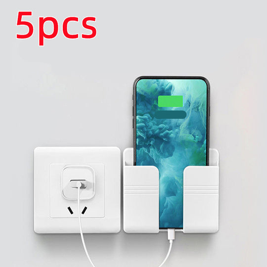 Space-Saving Mobile Phone Charging Station: Adhesive Storage Rack with Punch-Free Design