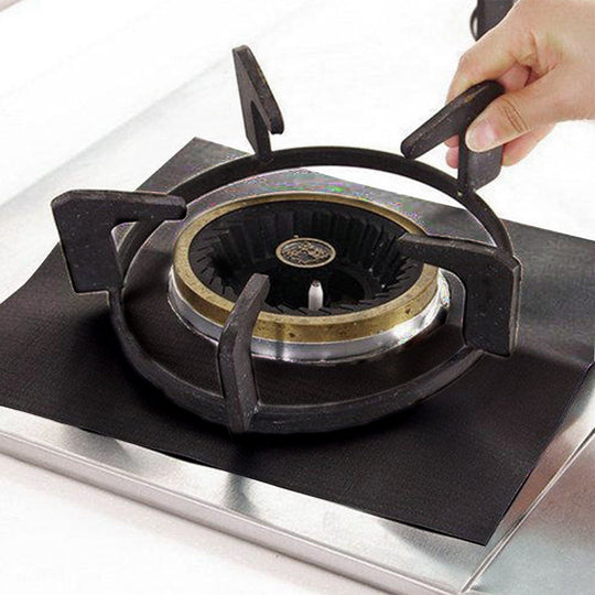 4-Pack Reusable Non-Stick Stovetop Burner Liners - Heat-Resistant Protector for Gas Stoves