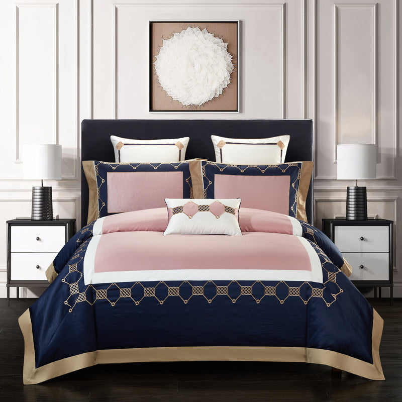 Elegant Dreams 4-Piece Cotton Embroidery Bedding Set - Home Textile Collection