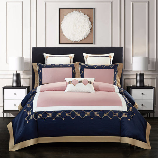 Elegant Dreams 4-Piece Cotton Embroidery Bedding Set - Home Textile Collection