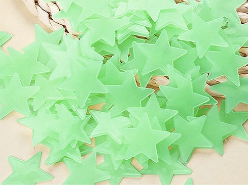 Glow-in-the-Dark Cartoon Star Wall Stickers – Cute Luminous Decor for Kids' Rooms, Parties & Weddings