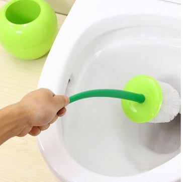 Cherry-Shaped Toilet Brush Set - Long Handle Soft Bristle Bathroom Cleaning Brush with Creative Design