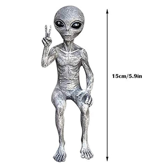 Cosmic Alien UFO Garden Statue - Resin Outdoor Ornaments for Yard & Lawn Decoration
