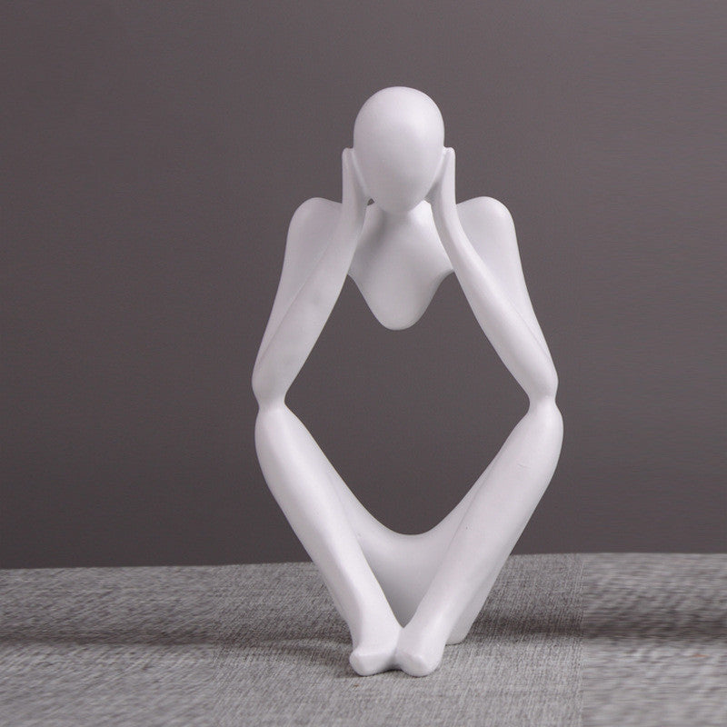 Contemporary Artistry: Thinker Statue Abstract Figure Sculpture for Modern Home Decor