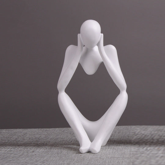Contemporary Artistry: Thinker Statue Abstract Figure Sculpture for Modern Home Decor