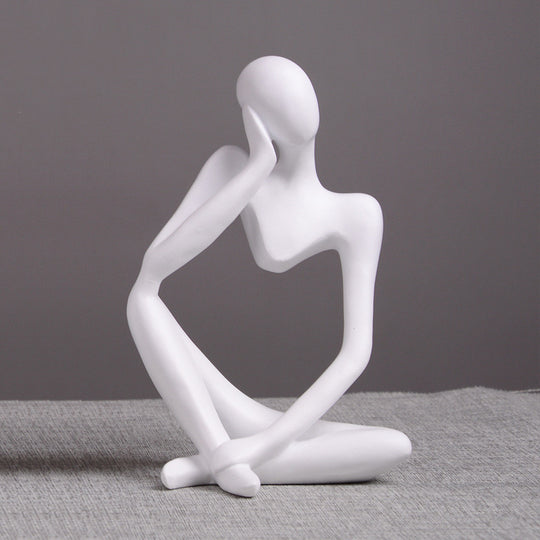 Contemporary Artistry: Thinker Statue Abstract Figure Sculpture for Modern Home Decor