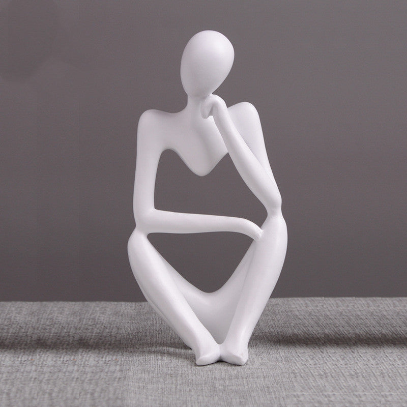 Contemporary Artistry: Thinker Statue Abstract Figure Sculpture for Modern Home Decor