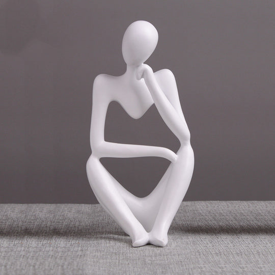 Contemporary Artistry: Thinker Statue Abstract Figure Sculpture for Modern Home Decor