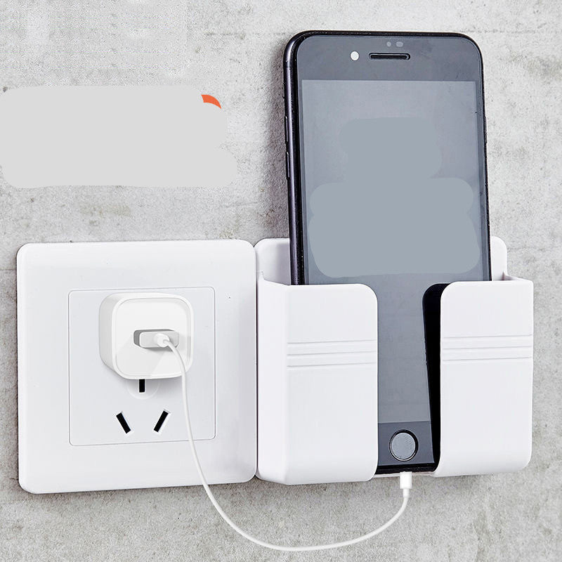Space-Saving Mobile Phone Charging Station: Adhesive Storage Rack with Punch-Free Design