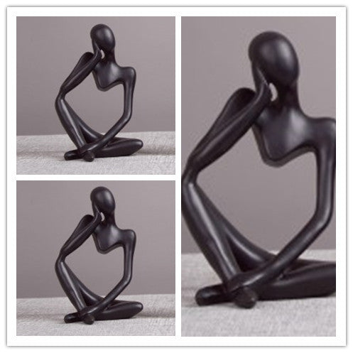 Contemporary Artistry: Thinker Statue Abstract Figure Sculpture for Modern Home Decor