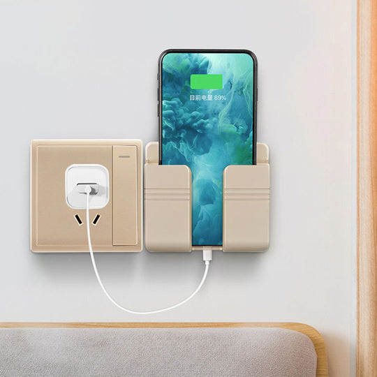 Space-Saving Mobile Phone Charging Station: Adhesive Storage Rack with Punch-Free Design