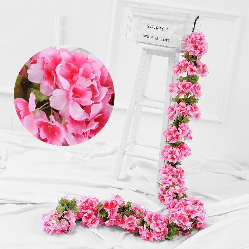 Blossom Charm - Artificial Cherry Blossom Rattan with Silk Flowers