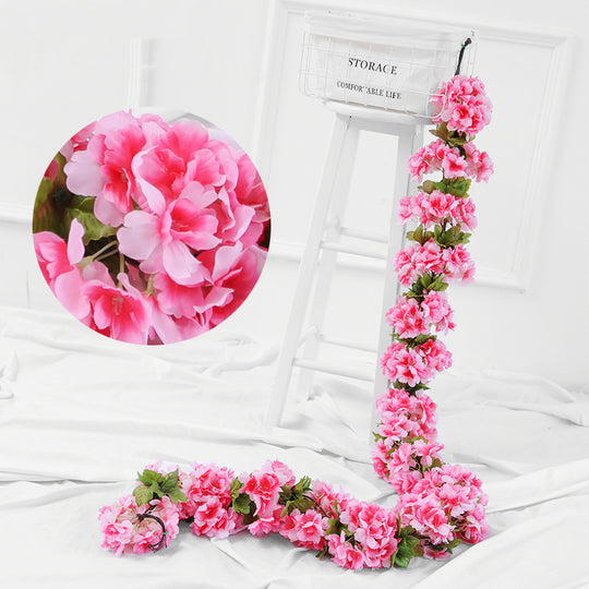 Blossom Charm - Artificial Cherry Blossom Rattan with Silk Flowers