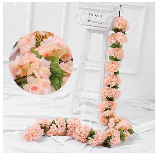 Blossom Charm - Artificial Cherry Blossom Rattan with Silk Flowers