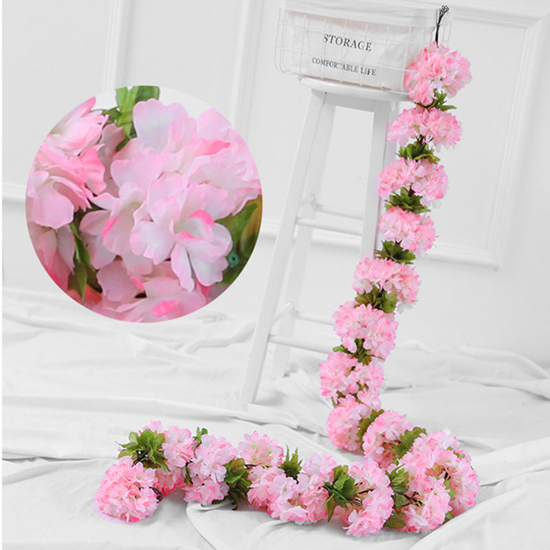 Blossom Charm - Artificial Cherry Blossom Rattan with Silk Flowers