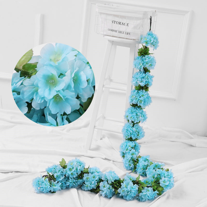 Blossom Charm - Artificial Cherry Blossom Rattan with Silk Flowers