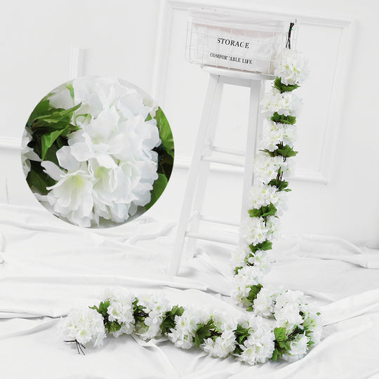 Blossom Charm - Artificial Cherry Blossom Rattan with Silk Flowers