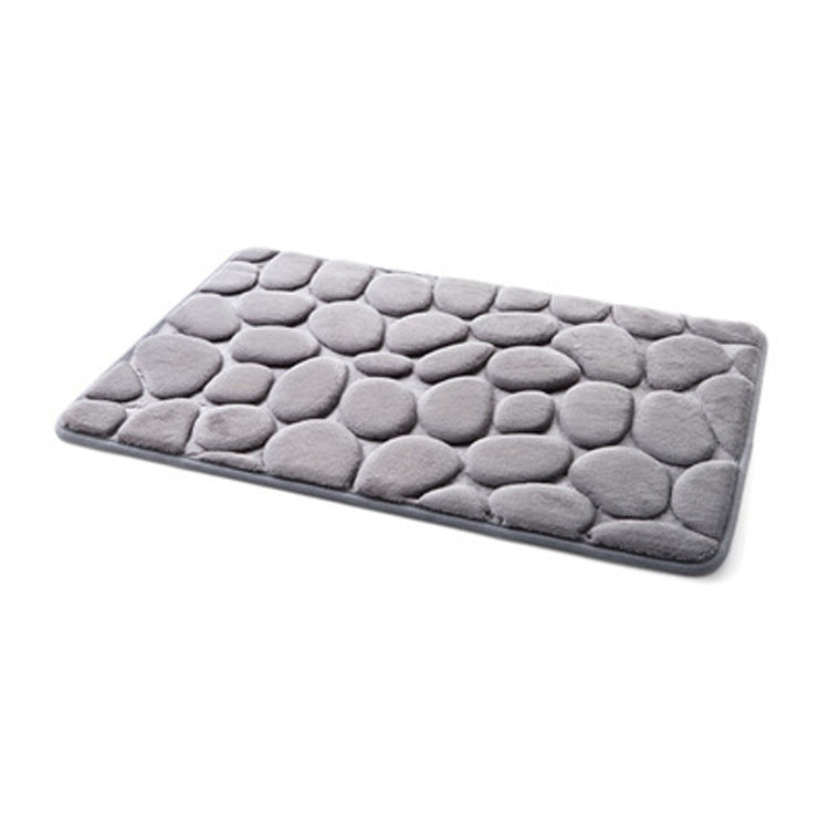 Stone-Tread 3D Cobblestone Floor Mat - Realistic Texture for Bedroom & Living Room