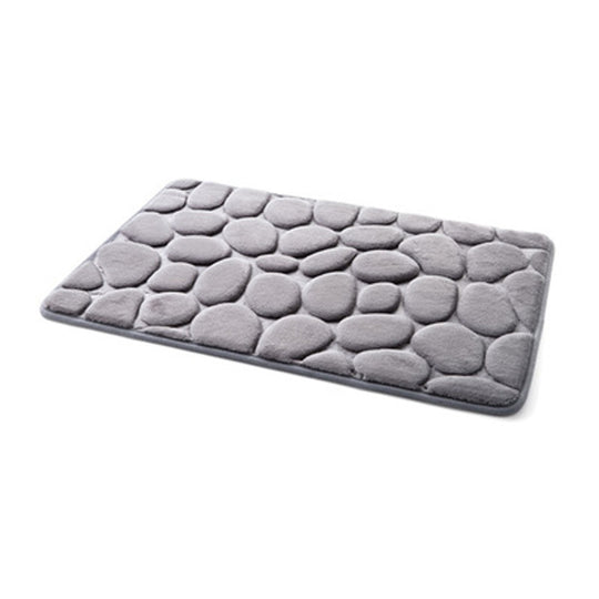 Stone-Tread 3D Cobblestone Floor Mat - Realistic Texture for Bedroom & Living Room