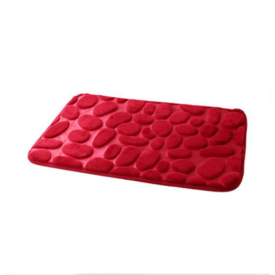 Stone-Tread 3D Cobblestone Floor Mat - Realistic Texture for Bedroom & Living Room