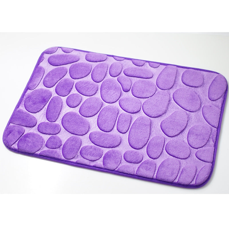 Stone-Tread 3D Cobblestone Floor Mat - Realistic Texture for Bedroom & Living Room