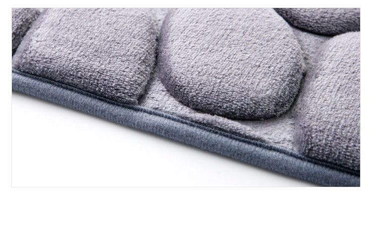 Stone-Tread 3D Cobblestone Floor Mat - Realistic Texture for Bedroom & Living Room