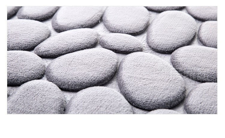 Stone-Tread 3D Cobblestone Floor Mat - Realistic Texture for Bedroom & Living Room