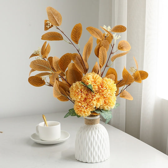 Vibrant Eucalyptus & Chrysanthemum Artificial Flower Bouquet - Home Decor Essentials