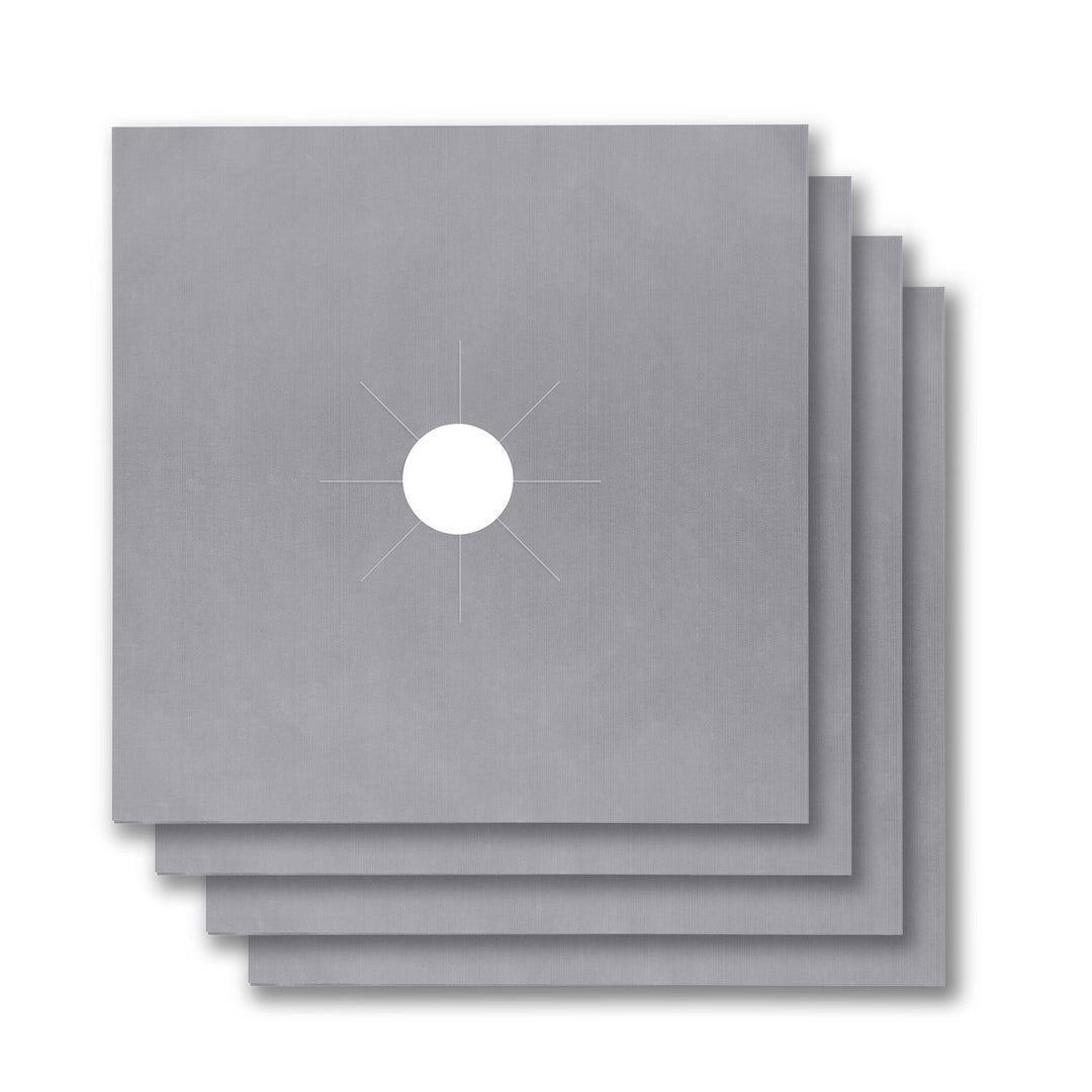 4-Pack Reusable Non-Stick Stovetop Burner Liners - Heat-Resistant Protector for Gas Stoves