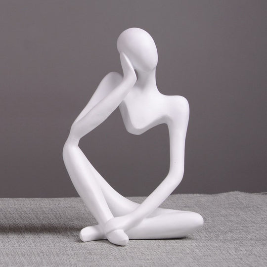 Contemporary Artistry: Thinker Statue Abstract Figure Sculpture for Modern Home Decor