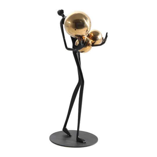 Luxe Sphere - Modern Metal Figure Sculpture for Luxury Home Decor