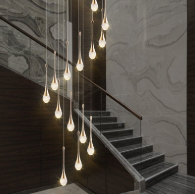 Aurora 8-Light Modern Staircase Chandelier - Minimalist Elegance